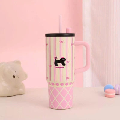 Ly Giữ Nhiệt Có Quai Cầm Họa Tiết Hình Dễ Thương Pastel Dung Tích 710ml Inox316 Giữ Nhiệt Tốt 6-8 Tiếng - HÀNG CHÍNH HÃNG MINIIN