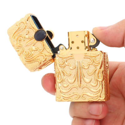 Vỏ Hột Quẹt Bật Lửa Xăng Đá Chief CF1025 Hình Chữ Thập Hoa văn Đẹp Độc Lạ Sang Trọng - Dùng Xăng Bấc Đá Cao Cấp