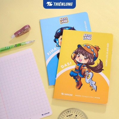Tập học sinh chống lóa 48 trang 4 ô ly vuông 2.5mm 100gsm Thiên Long NB-115/AK - Phiên bản Akooland - Mẫu ngẫu nhiên