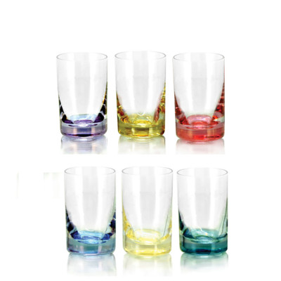 Bộ 6 ly rượu mạnh 6 màu tiệp khắc 030 ml