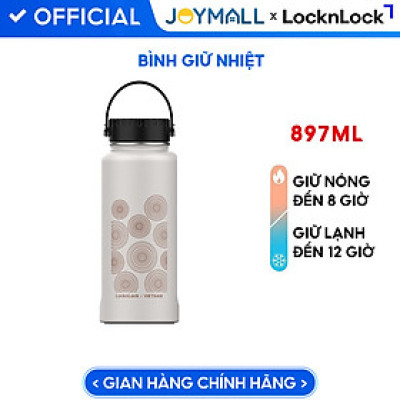 Bình giữ nhiệt LocknLock Riga Tumbler Vietnam Edition màu Be - Nón Lá LHC4160BEG 897ml, Hàng chính hãng, có quai xách dễ dàng mang đi - JoyMall