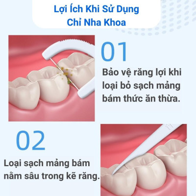 Phụ kiện nhà bếp phòng ăn - Combo  hộp 50 cây tăm chỉ nha khoa ,an toàn dễ sử dụng