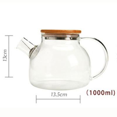Bình trà thủy tinh kèm nắp gỗ và lỗi lò xo 700ml, 1000ml