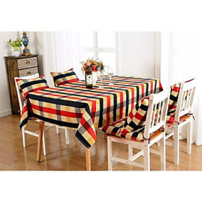 Khăn trải bàn vải canvas cao cấp sọc caro KB13