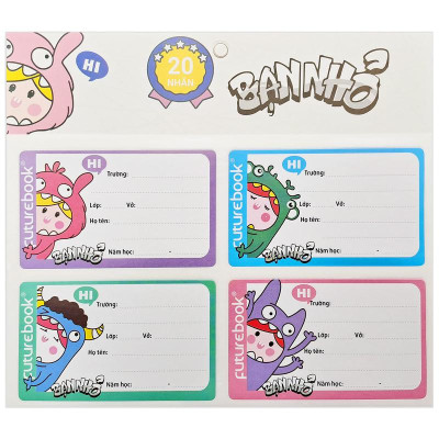 Nhãn Vở Học Sinh Bạn Nhỏ - futurebook N143 (15 Nhãn)