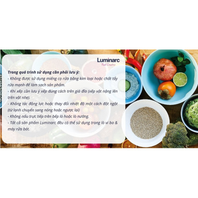 Đĩa Thủy Tinh Luminarc Diwali Trianon Trắng 20cm đựng thức ăn, kháng vỡ, cường lực - Bộ 3 đĩa - N3647