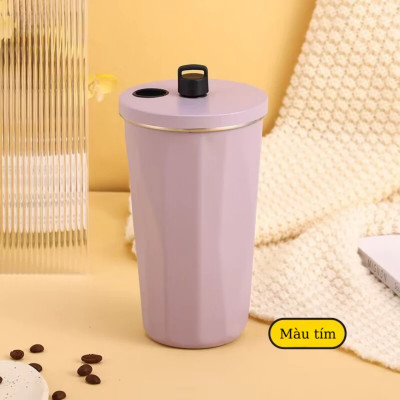 Cốc Giữ Nhiệt Cao Cấp Trơn 600ml, Ly Giữ Nhiệt Kèm Ống Hút Có Núm Đậy Kèm Túi Trong Suốt Tiện Lợi - HÀNG CHÍNH HÃNG MINIIN