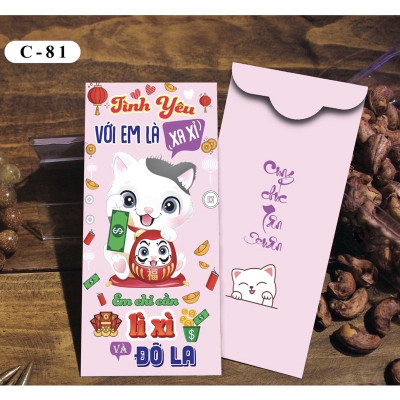 Set 100 bao lì xì Tết  , phát tài cả năm hàng đẹp nhiều mẫu mới , vô cùng xinh xắn và cute 