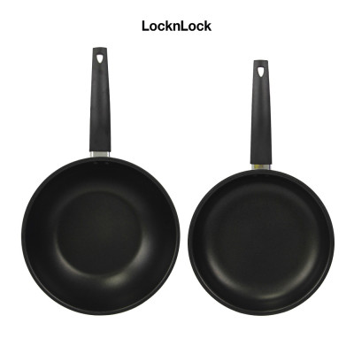 Bộ 2 chảo Lock&Lock Easy Frypan 2P Set, Chảo 1 tay cầm 24cm + Chảo lòng sâu 26cm (LEY1243 x 1, LEY1265 x 1) LEY1243S2