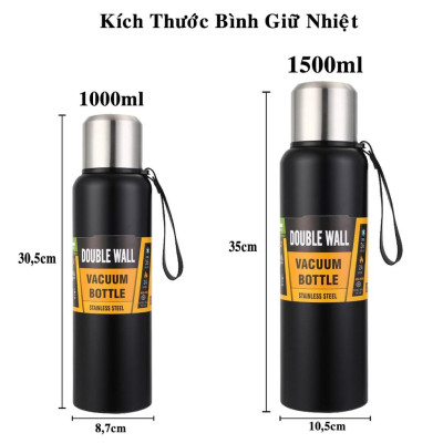 Bộ Bình Nước Giữ Nhiệt Cute 1000-1500ml Inox Giữ Nhiệt Nóng Lạnh 8-12 Tiếng Có Nắp Uống, Lưới Lọc Trà Hãng miDoctor