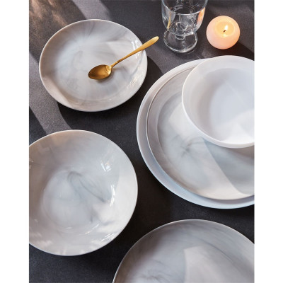 Đĩa sâu thủy tinh Luminarc Diwali Granit Marble 20cm kháng vỡ, chịu nhiệt - Bộ 3 cái - P9835