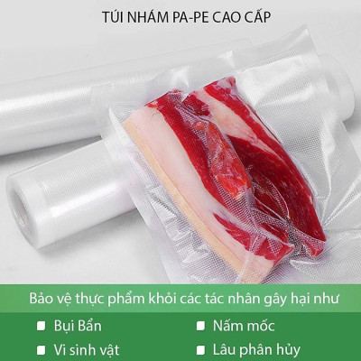 Bộ 2 cuộn túi hút chân không cao cấp 1 mặt nhám - cuộn dài 5m (có nhiều size kích thước khác nhau) - Hàng chính hãng