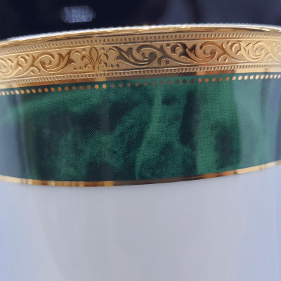 Cốc sứ cao cấp Noritake M164/T91332K, mạ vàng, hoa văn vân đá cẩm thạch màu xanh lá, dung tích 250ml - Hàng chính hãng