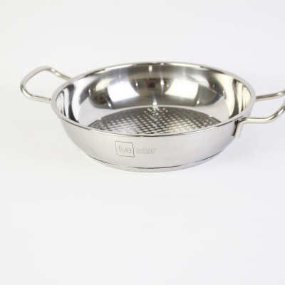 Nồi lẩu xào caro 3 đáy inox 430 Fivestar bếp từ nắp kính ( 24 cm ) , tặng 1 vá canh