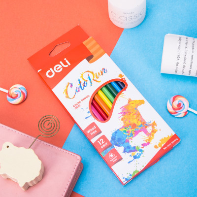  Bút chì màu hình tam giác Deli, 12 màu/18 màu/24 màu - EC00100/EC00110/EC00120