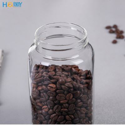 Hũ thuỷ tinh nắp gỗ vặn kín hơi Hobby home decor HUNG4 3 size tùy chọn