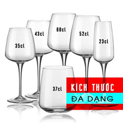 Bộ 6 ly rượu  thủy  tinh Aurum 430ml - Bormioli Rocco - Italy