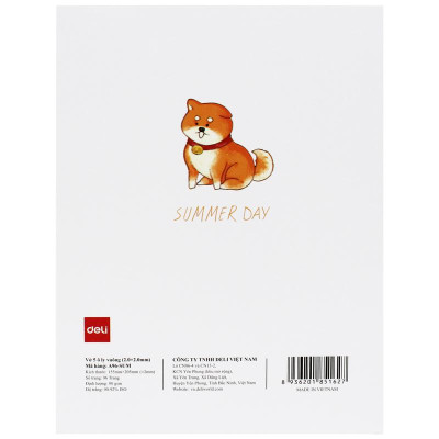 Tập Học Sinh - 5 Ô Ly Vuông - 96 Trang 80gsm - Deli CNA96-SUM (Mẫu Bìa Giao Ngẫu Nhiên)