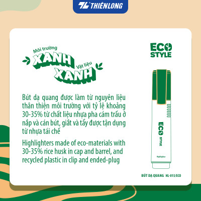 Bút dạ quang màu pastel - Eco Style Highlighter Thiên Long HL-015/ECO - Không mất nét khi photocopy