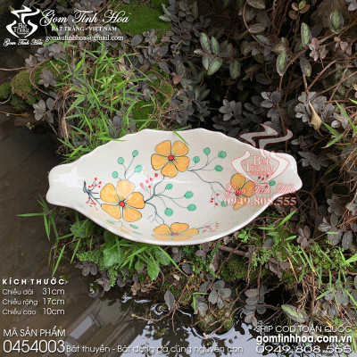 Bát thuyền gốm sứ Bát bày gà cúng nguyên con gốm sứ Bát Tràng cao cấp