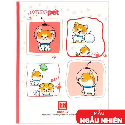 Combo 5 Vở Class Funny Pet - 4 Ly Ngang 200 Trang 58gsm - Hồng Hà 0443 (Mẫu Màu Giao Ngẫu Nhiên)