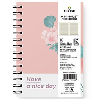 Sổ Lò Xo Bìa Cứng Minimalist B6 - Kẻ Ngang - 160 Trang 80gsm - The Sun 01