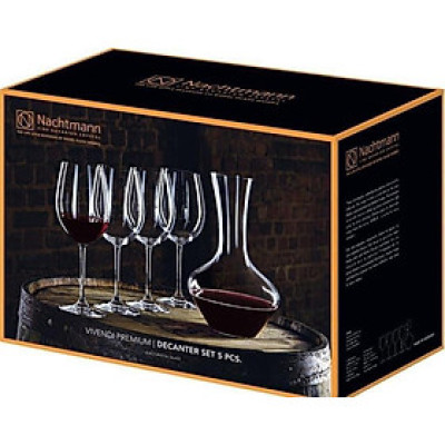 Set uống rượu vang Nachtmann Vivendi Premium 93605 DEKANTIERSET 1 bình 4 ly Hàng chính hãng