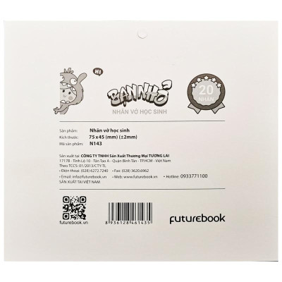 Nhãn Vở Học Sinh Bạn Nhỏ - futurebook N143 (15 Nhãn)