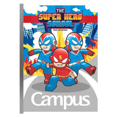 Combo 5 Tập Super Hero School - B5 4 Ô Ly 48 Trang ĐL 80g/m2 - Campus NB-BSHS48 (Mẫu Màu Giao Ngẫu Nhiên)