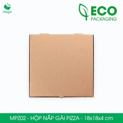 MPZ02 - 18x18x4 cm - 60 Hộp nắp gài pizza đa dụng - Hộp nắp gập, hộp carton gói hàng, hộp quà