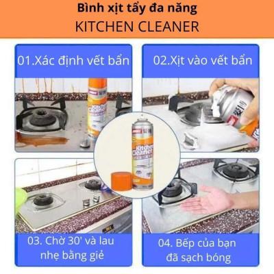Bình Xịt Bọt Tẩy Rửa Đa Năng – Tẩy Sạch Dầu Mỡ, Vết Bẩn Cứng Đầu Chỉ Trong 1 Lần Xịt