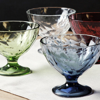 Bộ 12 Ly Kem Thủy Tinh Diamond Bormioli Rocco 302255M04321990 (220ml / Ly) - Xanh Lá