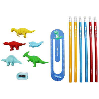 Bộ Dụng Cụ Học Tập Khủng Long Dinosaur Club - Little Tree GP8012-E (13 Chi Tiết)
