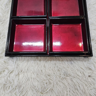 Bộ khay kèm 4 đĩa sơn mài cao cấp dùng để đựng bánh kẹo, làm quà tặng,.....
