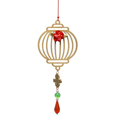 Combo 12V - Bộ 12 dây treo trang trí tết Khai Lộc Hoàng Kim màu Vàng,handmade,chất liệu gỗ, kim loại cắt CNC hoa văn sắc sảo, treo cành mai, đào, lan, quà tặng độc đáo ý nghĩa