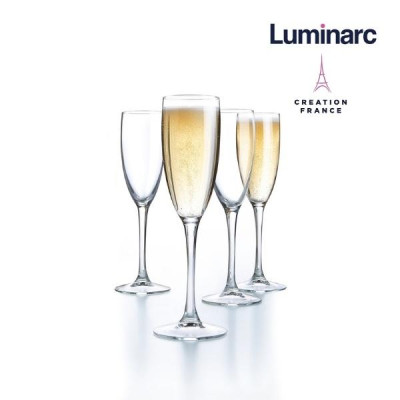 Ly Rượu Champagne Thủy Tinh Luminarc World Wine 160ML - bộ 4 ly - G8981