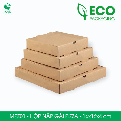 MPZ01 - 16x16x4 cm - 20 Hộp nắp gài pizza đa dụng - Hộp nắp gập, hộp carton gói hàng, hộp quà