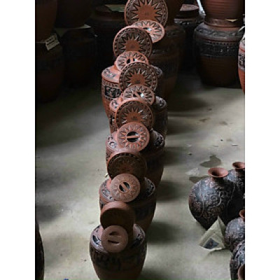 Chum sành ngâm rượu Đông Sơn Âu Lạc 5 Lit - 10 Lit gốm sứ Bát Tràng