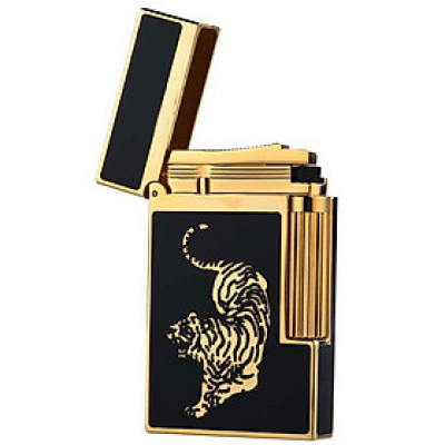 Vỏ Hột Quẹt Bật Lửa Upon Gas Đá D11V Họa Tiết Sơn Mài Khắc Hình Hổ Đẹp Độc Lạ - Dùng Gas Đá Cao Cấp