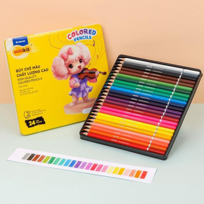 Hộp 24 Bút Chì Màu - Hộp Thiếc - Colorkit CPC-C041