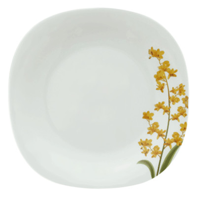 Bộ 6 Đĩa Soup Thủy Tinh Vuông 225 La Opala Diva Ivory Y.G  LAPQ225QYG