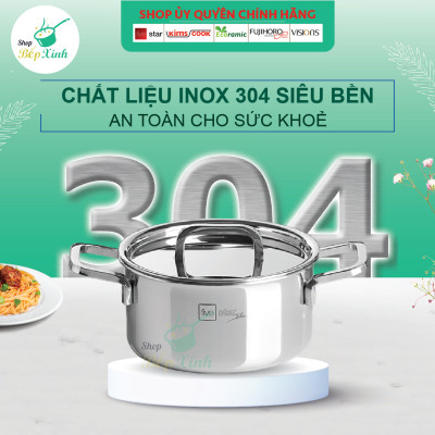 Bộ nồi xửng hấp inox 304 cao cấp Fivestar Plus 3 lớp đúc liền 4 chiếc nắp inox