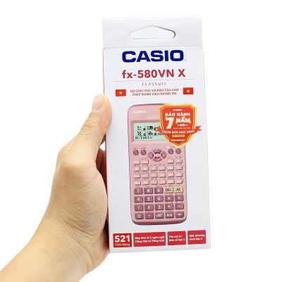Máy Tính Casio FX580VN X-PK - Màu Hồng - Tặng Kèm 3 Bút Gel G01 0.5 mm (2 Mực Tím + 1 Mực Xanh)