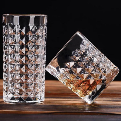 Ly thủy tinh họa tiết kim cương Heodecor C05, cốc thủy tinh uống rượu ngoại cao cấp