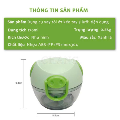 Máy Xay Tỏi Ớt Cầm Tay Mini Hình Mặt Lợn Kute – Xay Gia Vị Tiện Lợi Với 2 và 3 Lưỡi Dao - HÀNG CHÍNH HÃNG MINIIN
