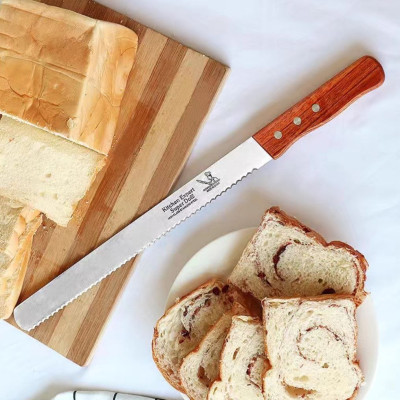 DAO CẮT BÁNH MÌ BÁNH NGỌT BÁNH GATO SINH NHẬT TAY CẦM CÁN GỖ LƯỠI RĂNG CƯA DAO DÀI 38CM ( HÀNG CAO CẤP XUẤT CHLB ĐỨC ) 