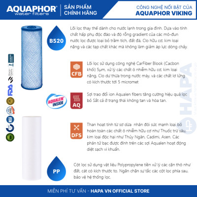 Lõi Lọc Tổng Đầu Nguồn AQUAPHOR Thay Cho Máy Lọc Nước AQUAPHOR VIKING - Hàng Chính Hãng