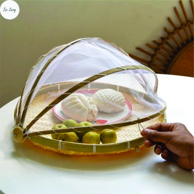 Lồng bàn tre, mẹt lồng bàn gấp gọn decor nhiều Size thân thiện với môi trường 42cm