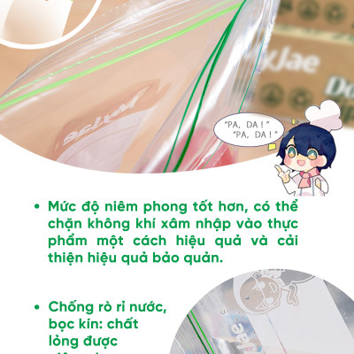 Túi zip Myjae hai đường kéo tự huỷ sinh học (XL)