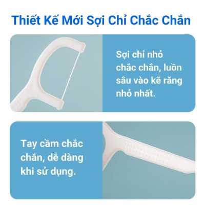 Phụ kiện nhà bếp phòng ăn - Set  hộp 50 cây tăm chỉ nha khoa ,an toàn dễ sử dụng